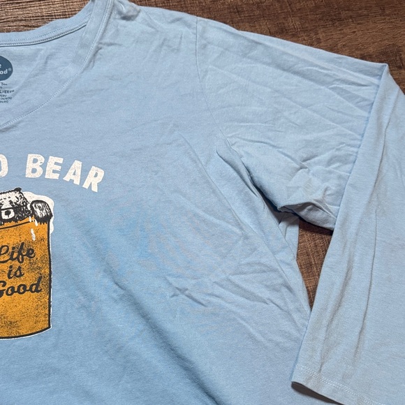 Life Is Good Light Blue Micro Bear Long Sleeve Tee - Picture 9 of 14